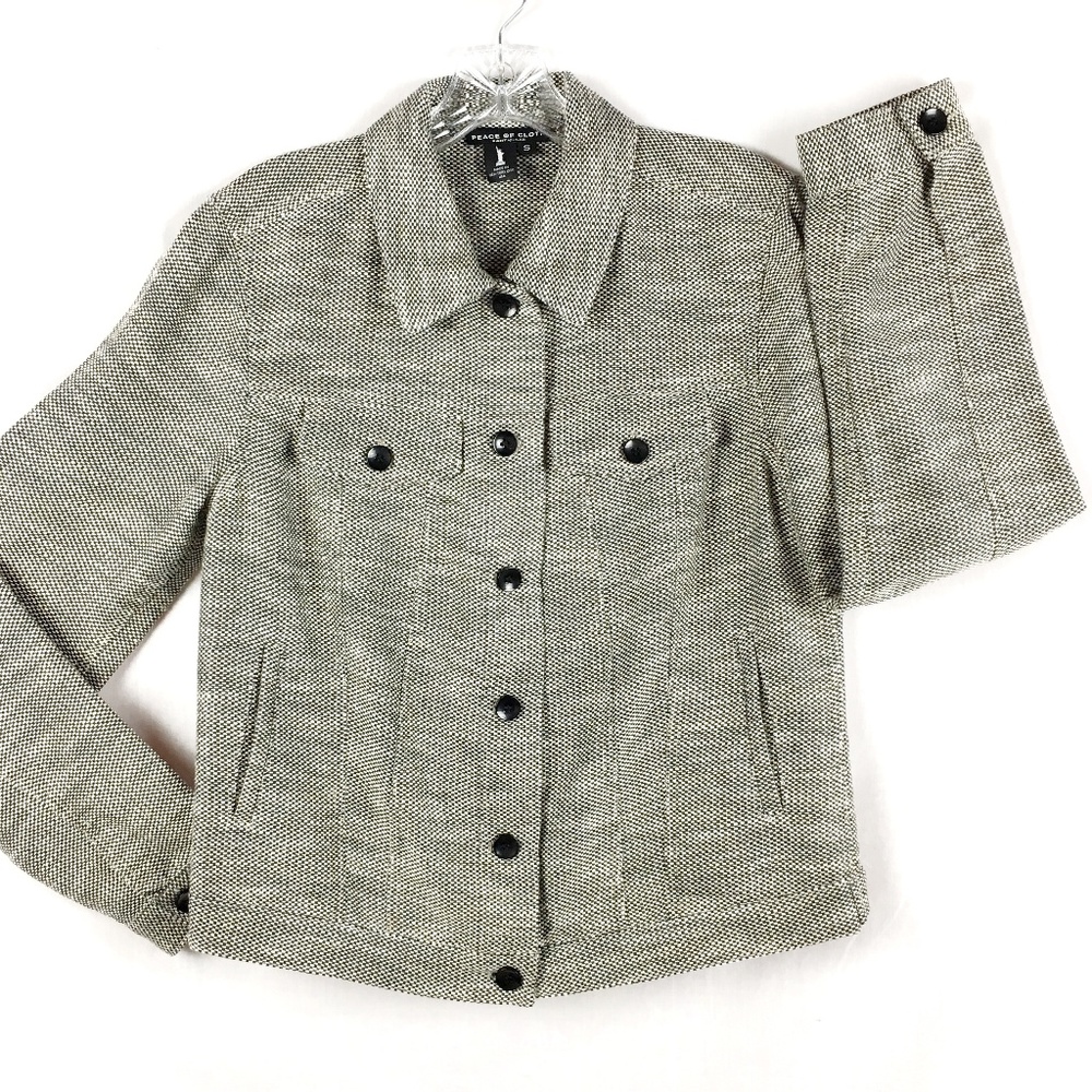 Peace of Cloth Black & Tan Tweed Jacket Size S